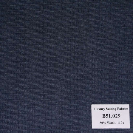 [ Hết hàng ] B51.029 Kevinlli V2 - Vải Suit 50% Wool - Xanh Dương Trơn
